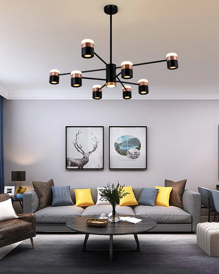 WOMO Rose Gold Arm Chandelier-WM2644 - Image 2