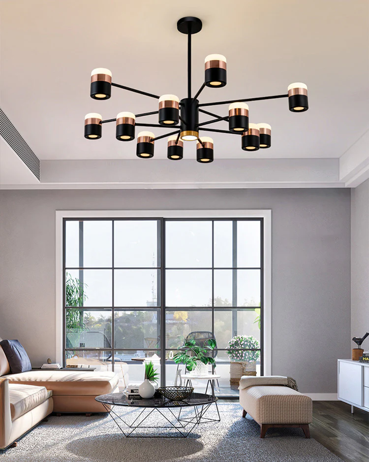 WOMO Rose Gold Arm Chandelier-WM2644 - Image 5