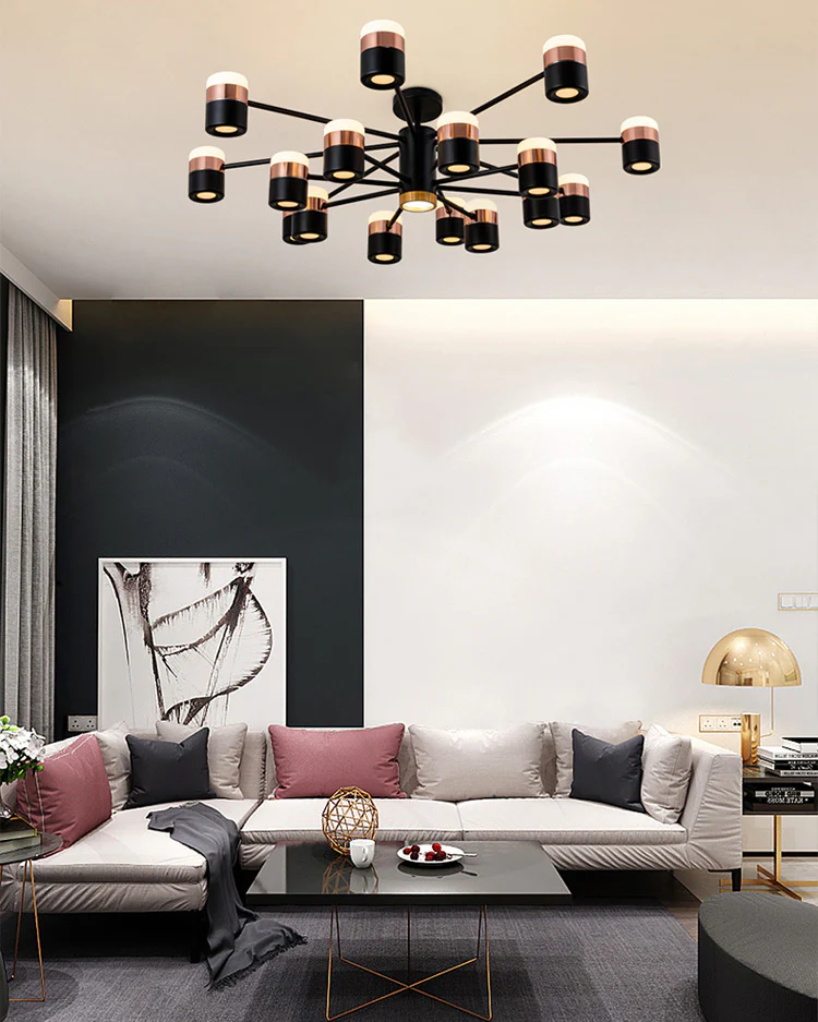 WOMO Rose Gold Arm Chandelier-WM2644 - Image 6