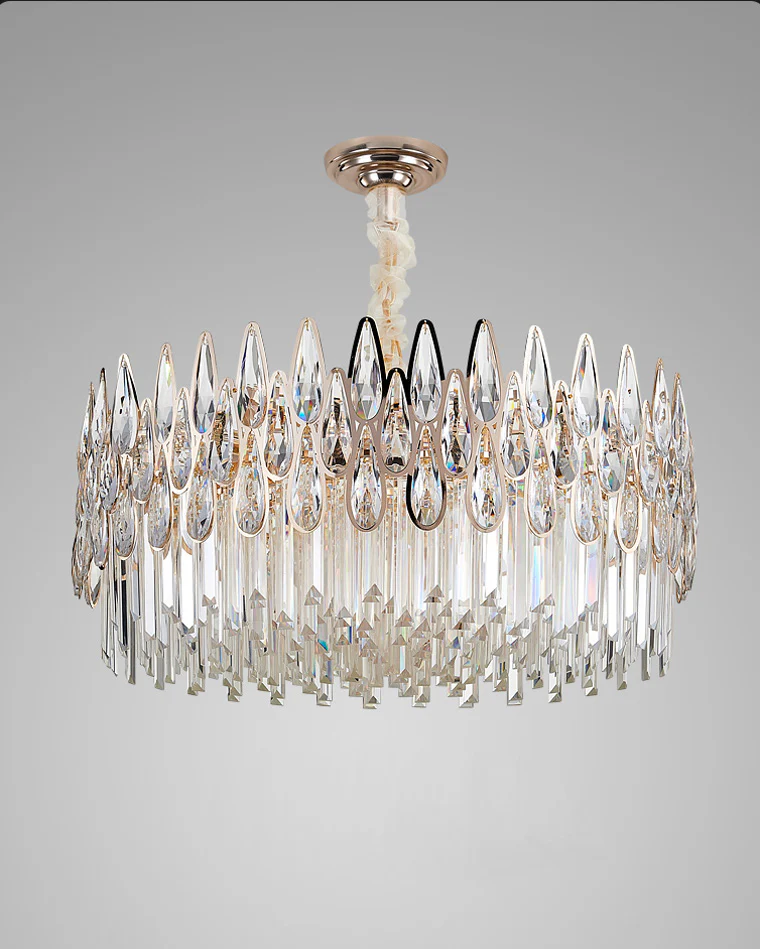 WOMO Rose Gold Round Crystal Chandelier-WM2545 - Image 11