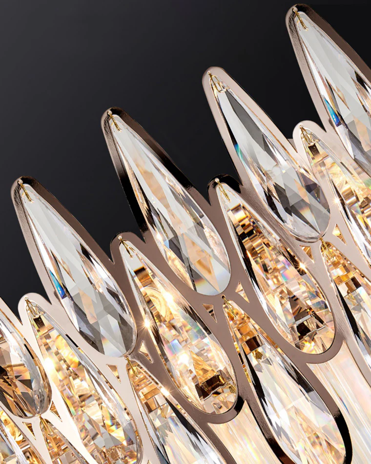 WOMO Rose Gold Round Crystal Chandelier-WM2545 - Image 12