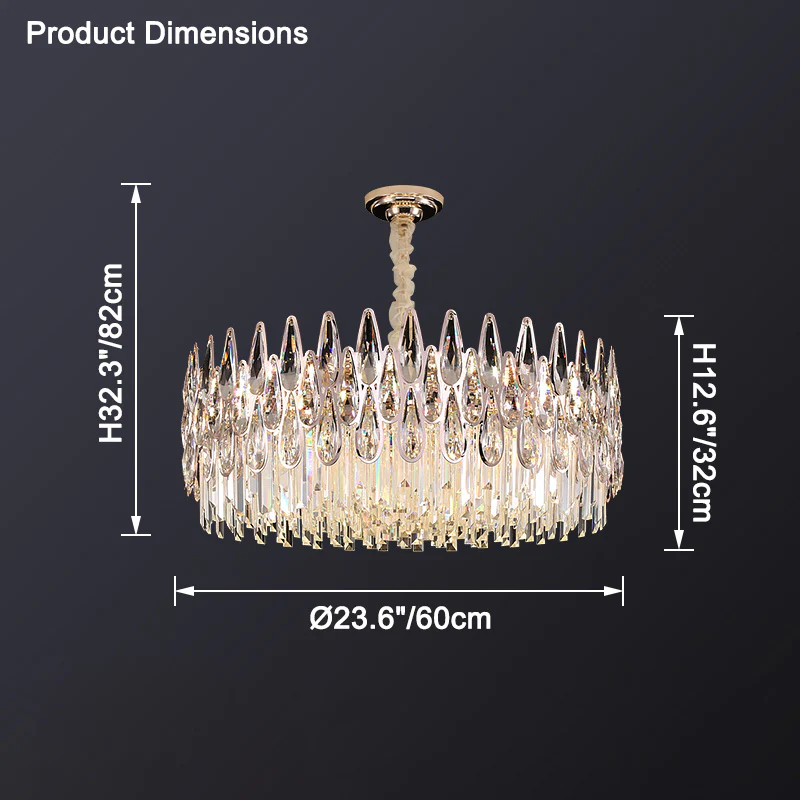 WOMO Rose Gold Round Crystal Chandelier-WM2545 - Image 14