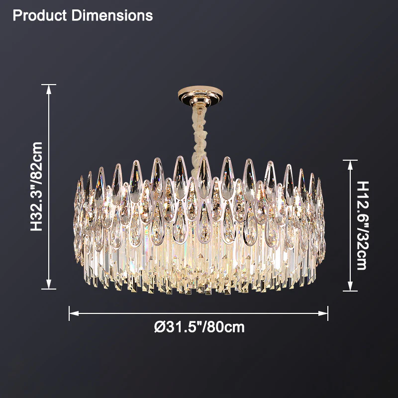 WOMO Rose Gold Round Crystal Chandelier-WM2545 - Image 16