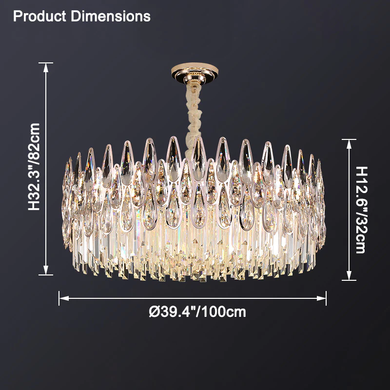 WOMO Rose Gold Round Crystal Chandelier-WM2545 - Image 18