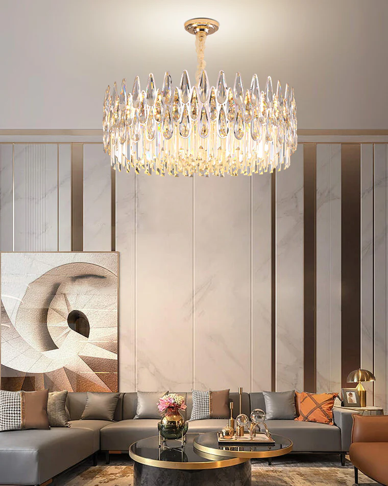 WOMO Rose Gold Round Crystal Chandelier-WM2545 - Image 3