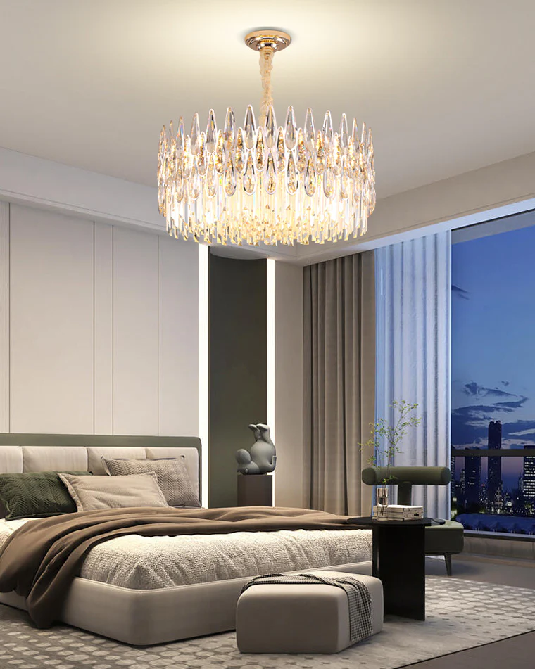 WOMO Rose Gold Round Crystal Chandelier-WM2545 - Image 4