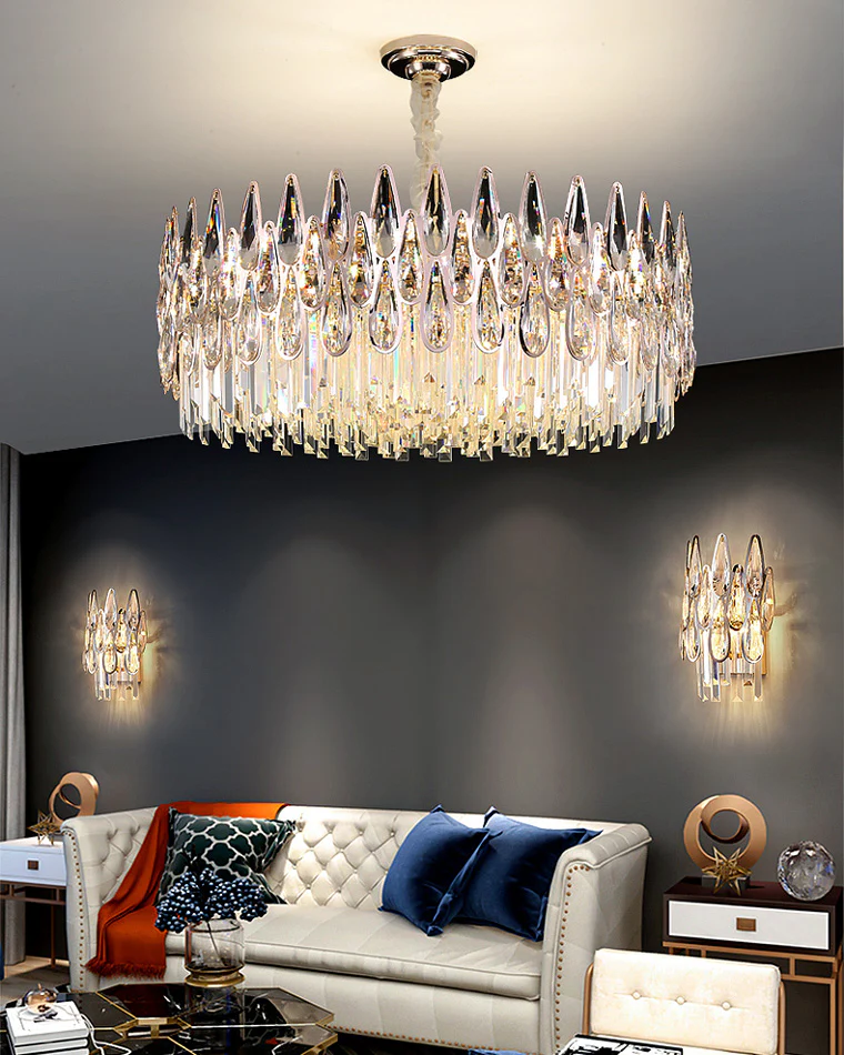 WOMO Rose Gold Round Crystal Chandelier-WM2545 - Image 5