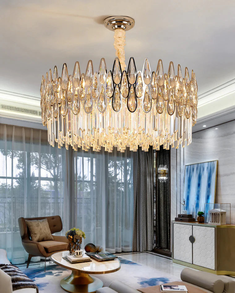 WOMO Rose Gold Round Crystal Chandelier-WM2545 - Image 8