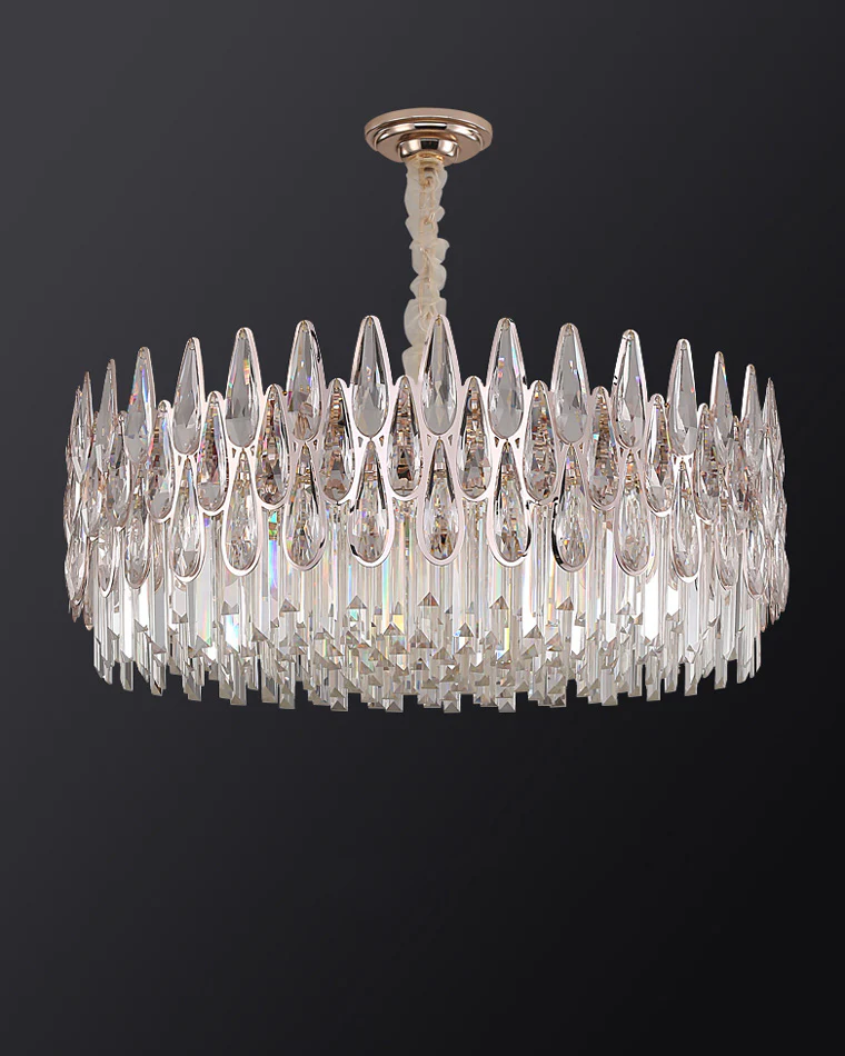 WOMO Rose Gold Round Crystal Chandelier-WM2545 - Image 9