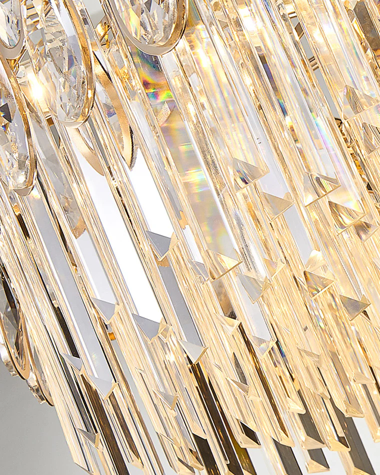 WOMO Rose Gold Linear Crystal Chandelier-WM2546 - Image 11