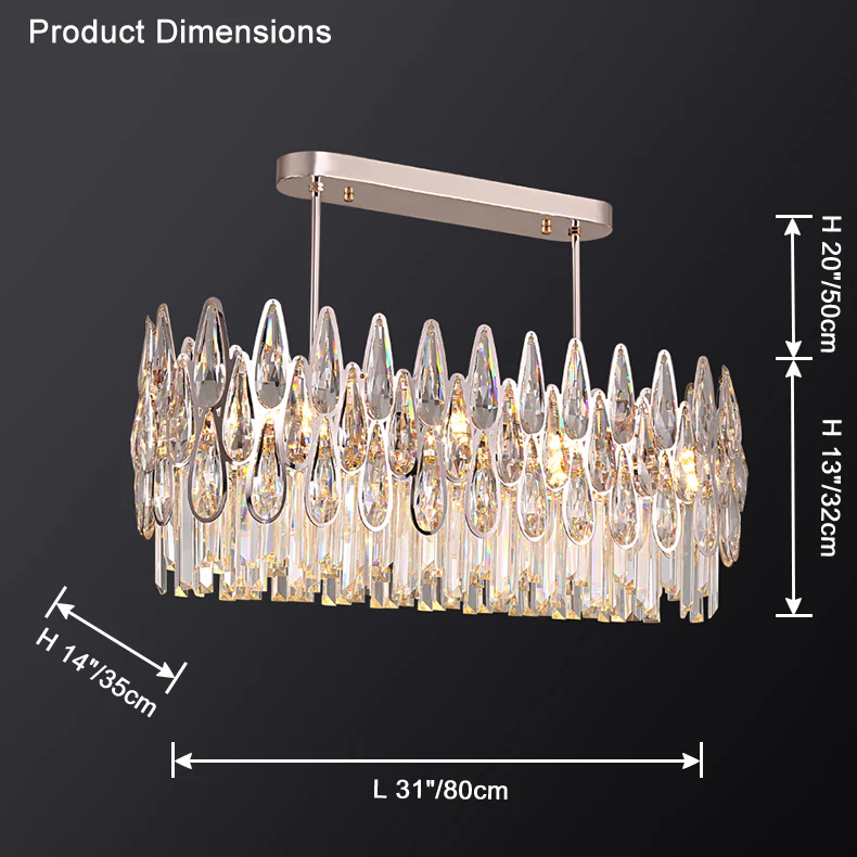 WOMO Rose Gold Linear Crystal Chandelier-WM2546 - Image 13