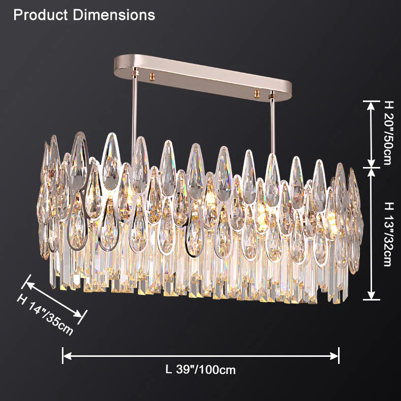 WOMO Rose Gold Linear Crystal Chandelier-WM2546 - Image 15