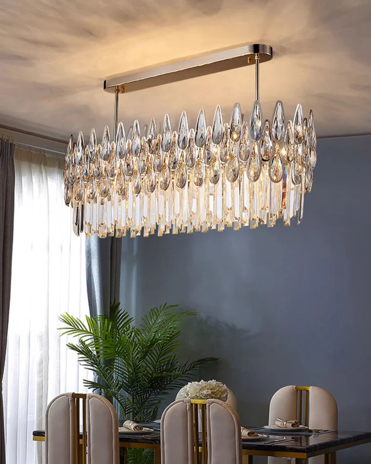 WOMO Rose Gold Linear Crystal Chandelier-WM2546 - Image 4
