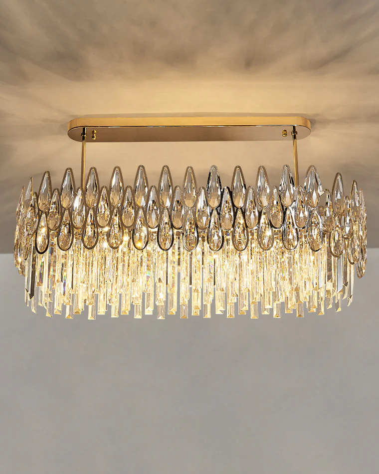 WOMO Rose Gold Linear Crystal Chandelier-WM2546 - Image 8