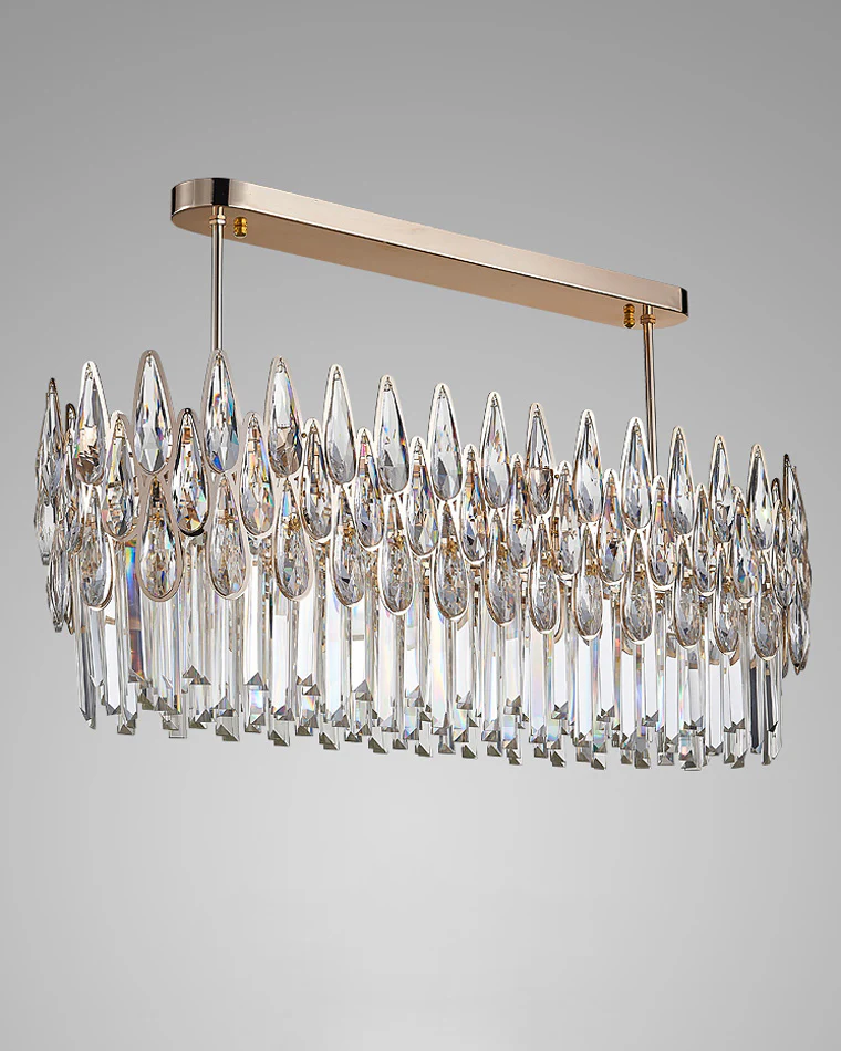WOMO Rose Gold Linear Crystal Chandelier-WM2546 - Image 9
