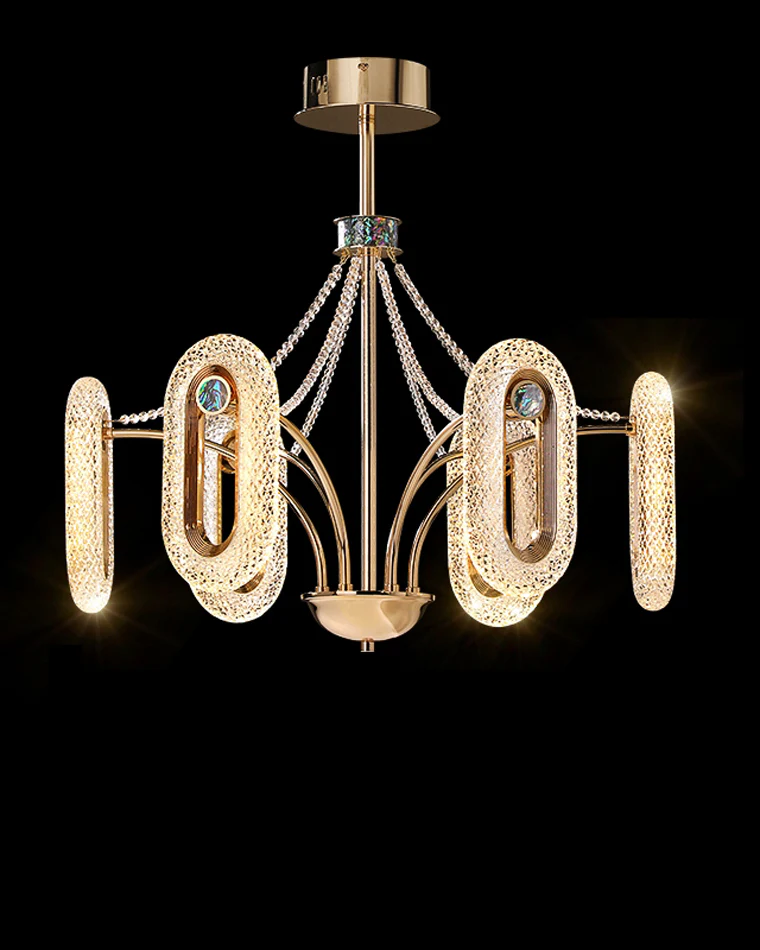 WOMO Rose Gold Long Oval Chandelier-WM2402 - Image 11
