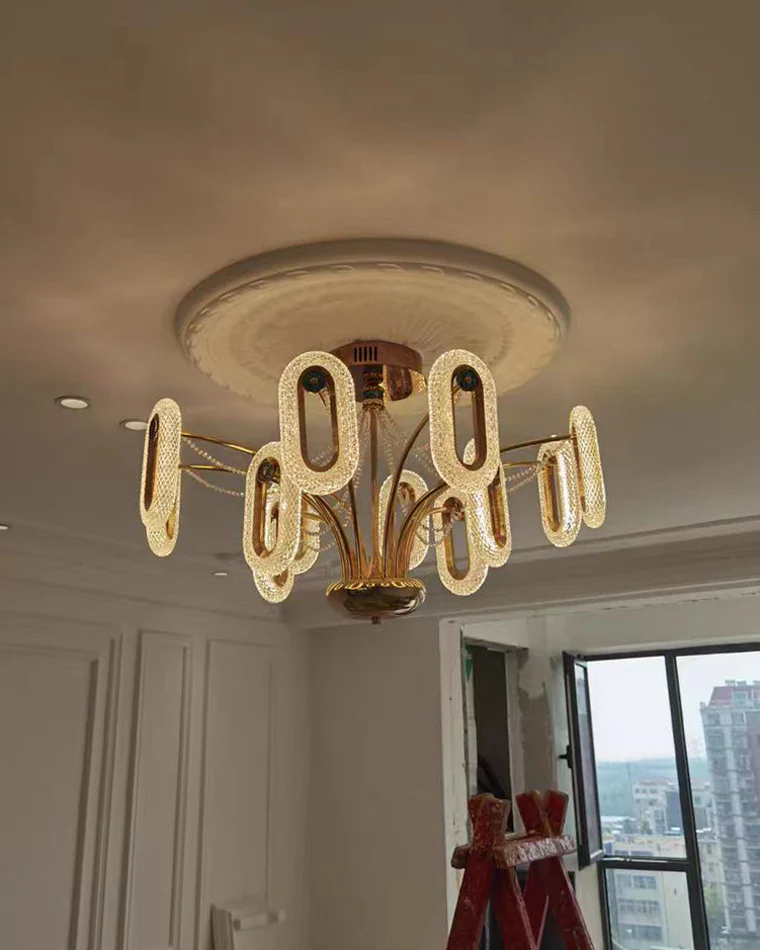 WOMO Rose Gold Long Oval Chandelier-WM2402 - Image 14