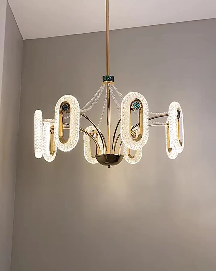 WOMO Rose Gold Long Oval Chandelier-WM2402 - Image 2