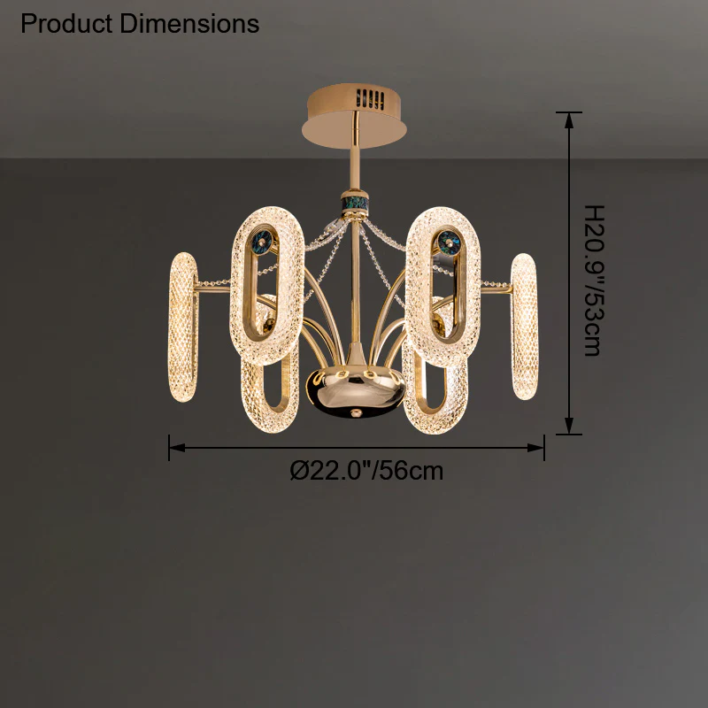 WOMO Rose Gold Long Oval Chandelier-WM2402 - Image 20