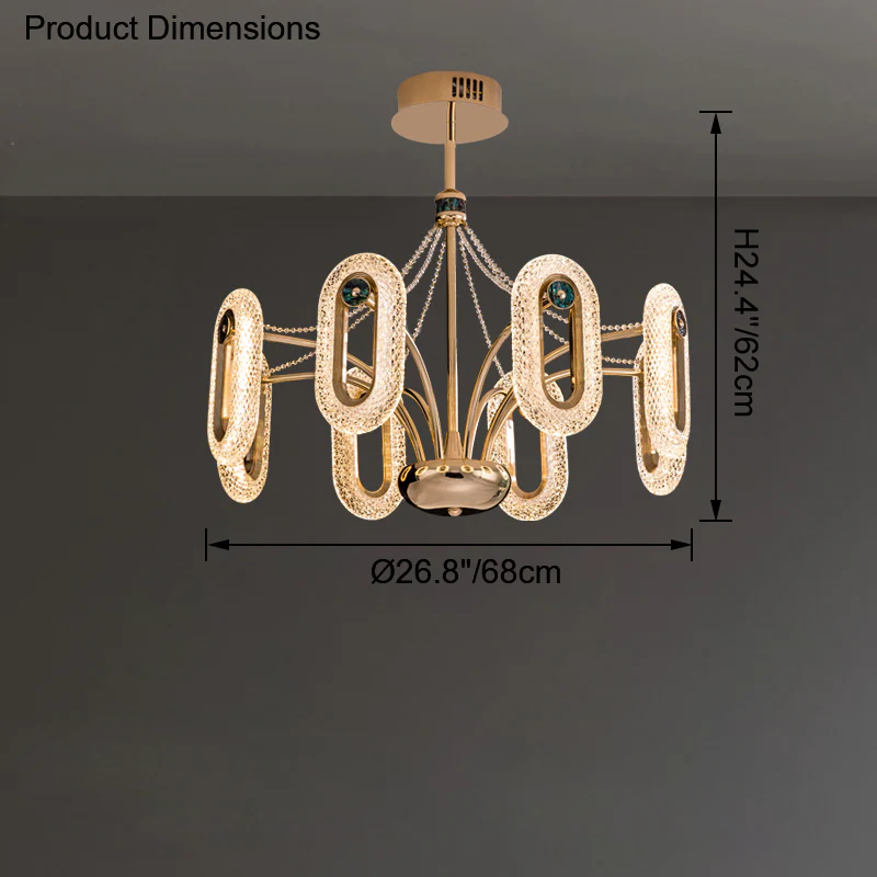WOMO Rose Gold Long Oval Chandelier-WM2402 - Image 22