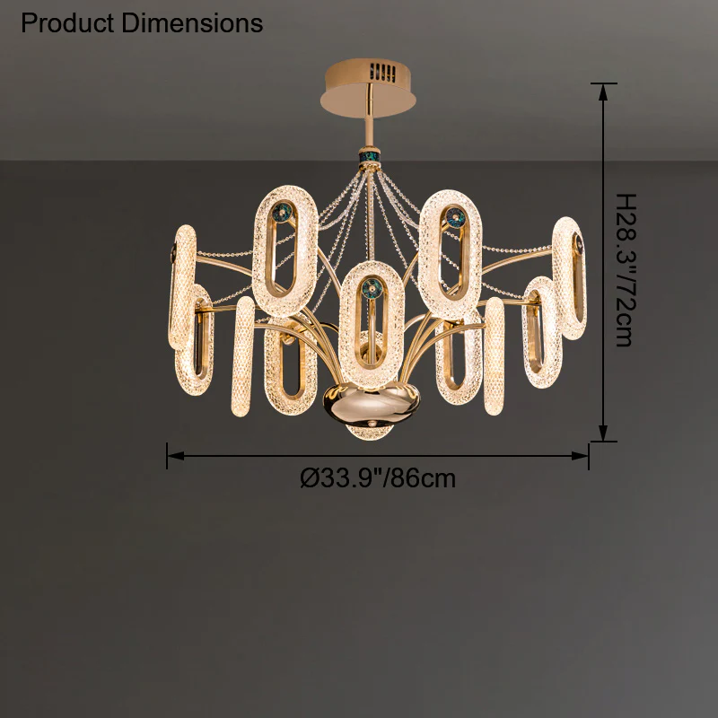WOMO Rose Gold Long Oval Chandelier-WM2402 - Image 24