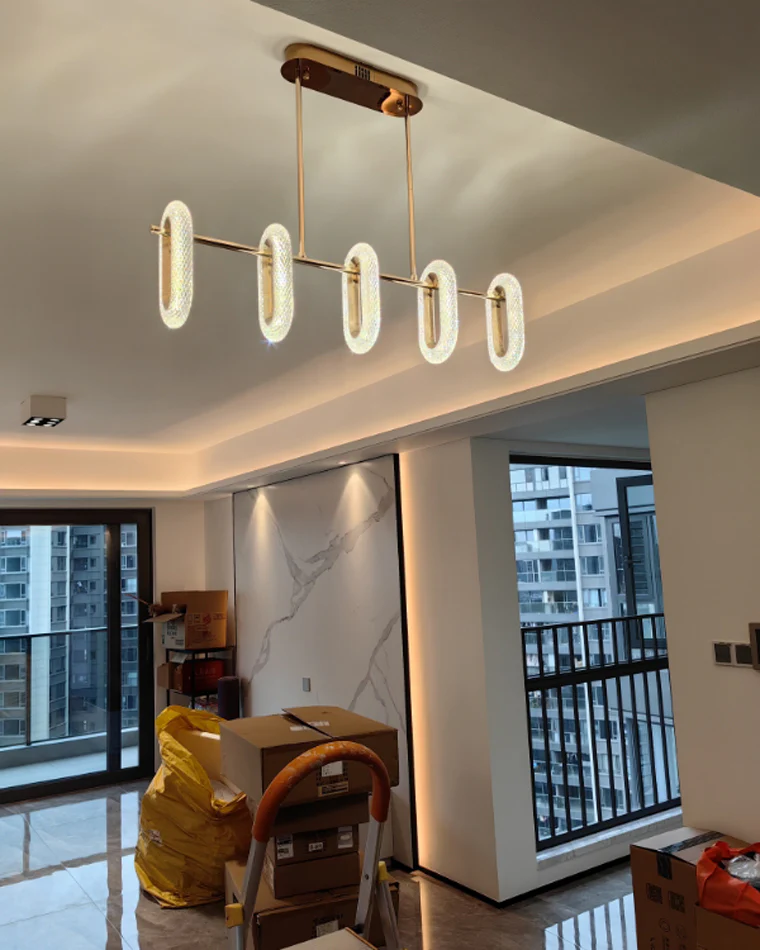 WOMO Rose Gold Long Oval Chandelier-WM2402 - Image 4