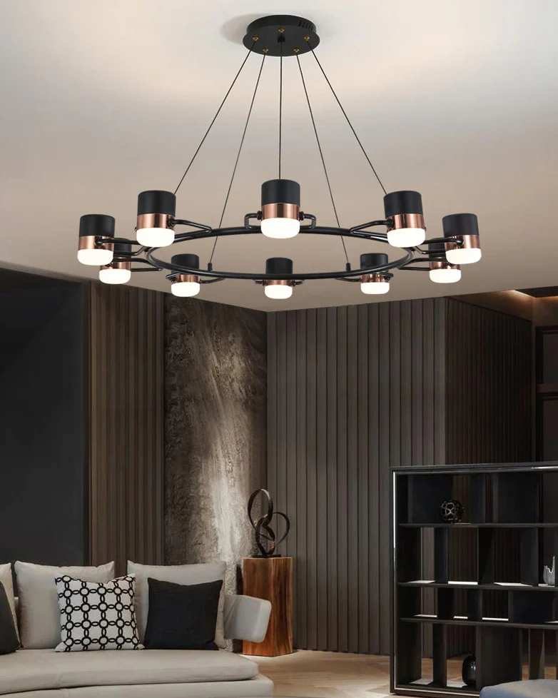 WOMO Adjustable Rose Gold Round Chandelier-WM2645 - Image 5