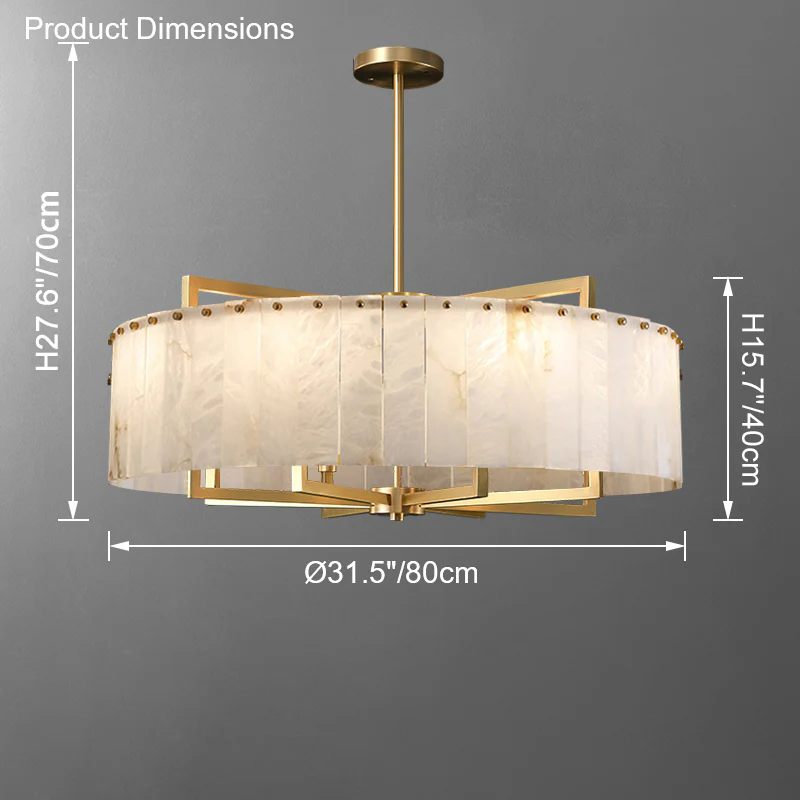 WOMO Round Alabaster Chandelier-WM2390a - Image 15