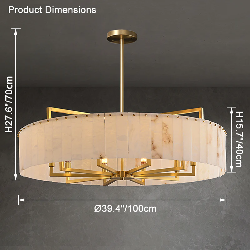 WOMO Round Alabaster Chandelier-WM2390a - Image 17