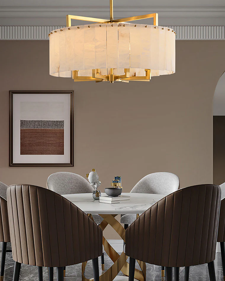 WOMO Round Alabaster Chandelier-WM2390a - Image 3