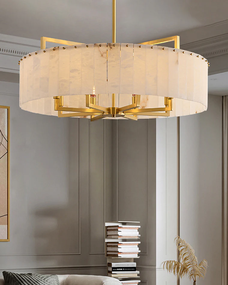 WOMO Round Alabaster Chandelier-WM2390a - Image 4