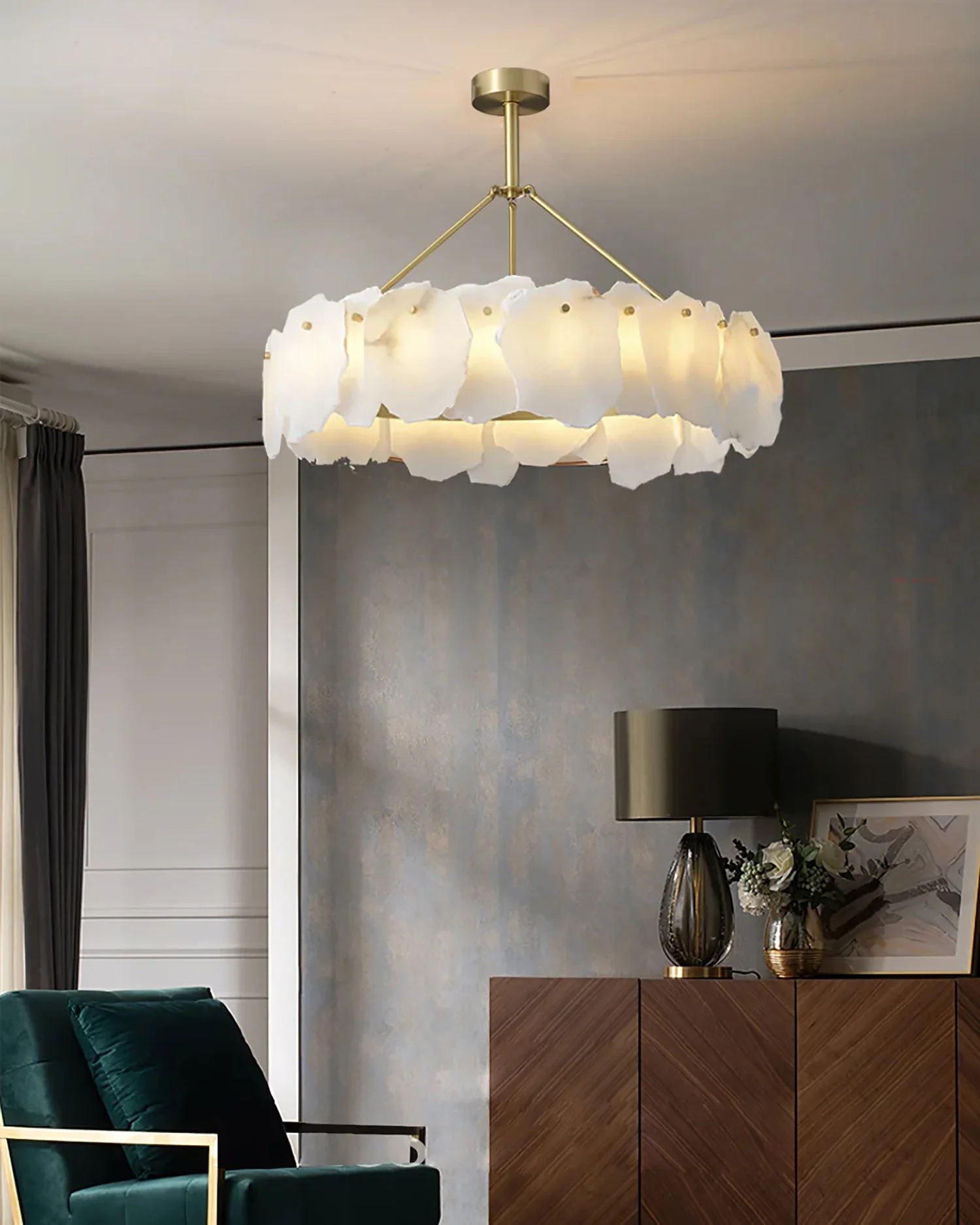 WOMO Alabaster Round Chandelier-WM2392a - Image 8