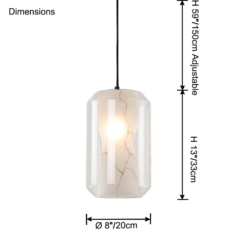 WOMO Alabaster Glass Round Pendant Light-WM2837 - Image 14