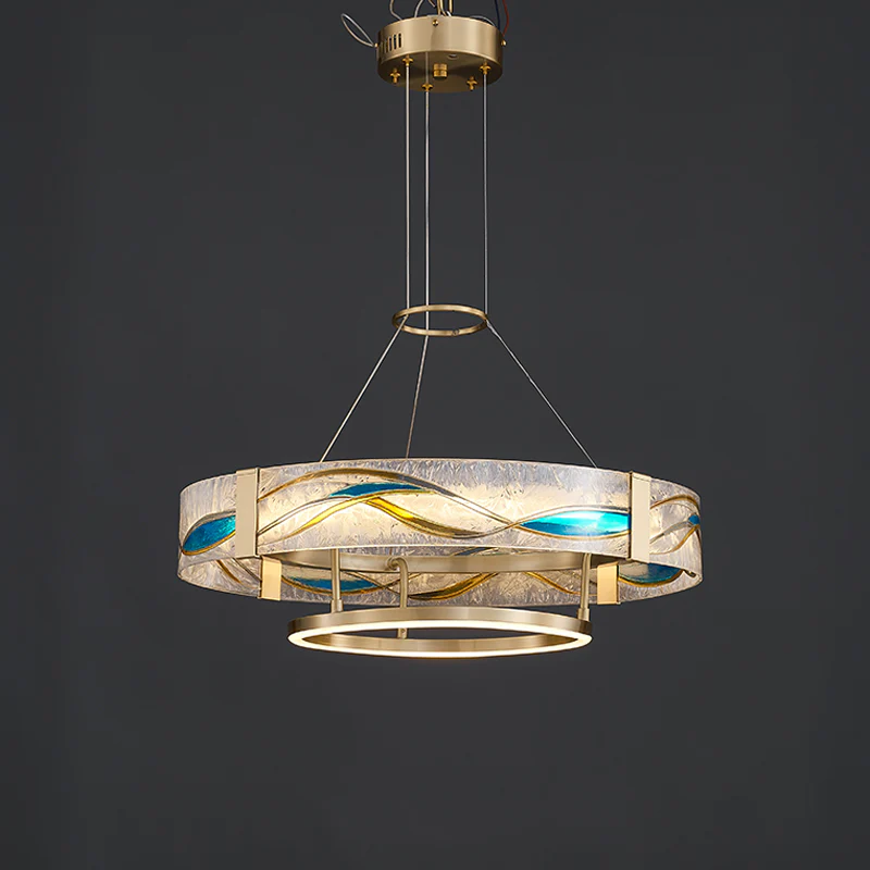 WOMO Enamel Round Brass Chandelier-WM2335 - Image 14