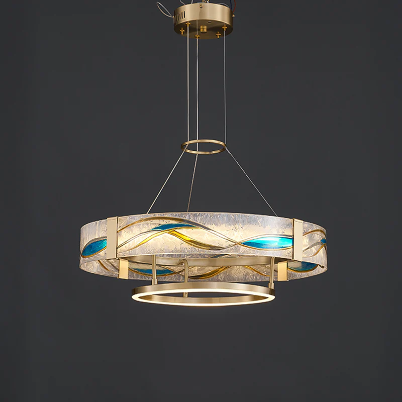 WOMO Enamel Round Brass Chandelier-WM2335 - Image 15
