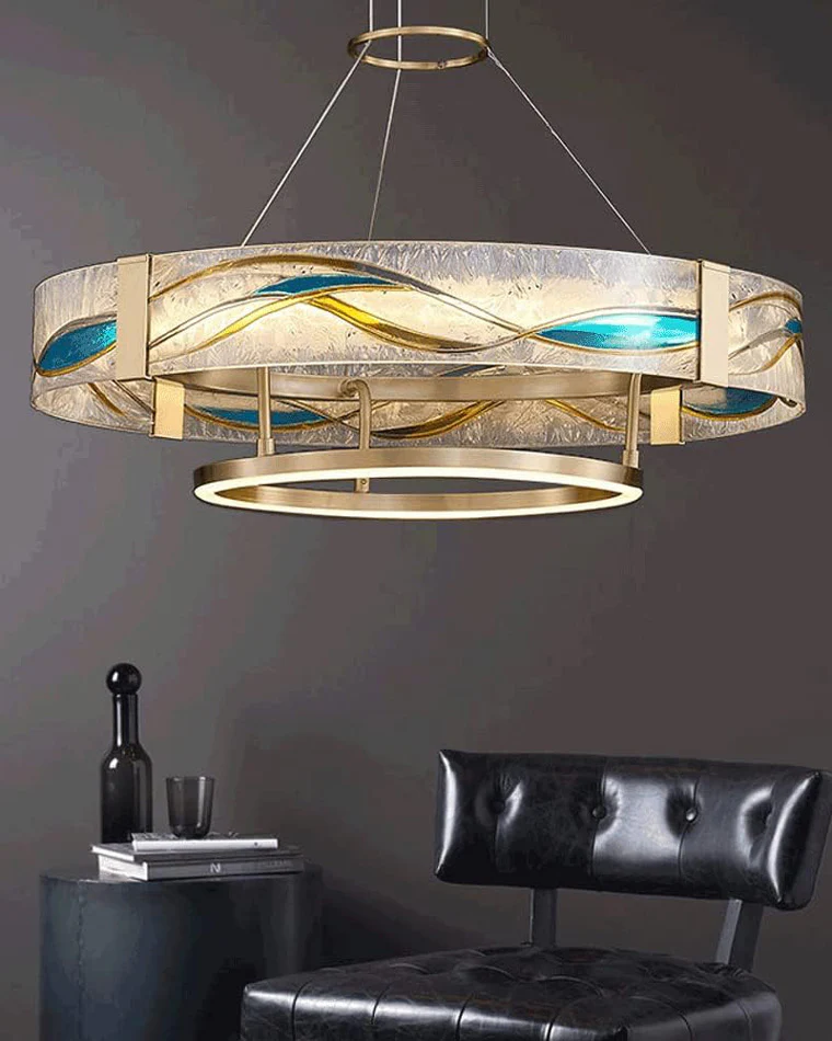 WOMO Enamel Round Brass Chandelier-WM2335 - Image 4