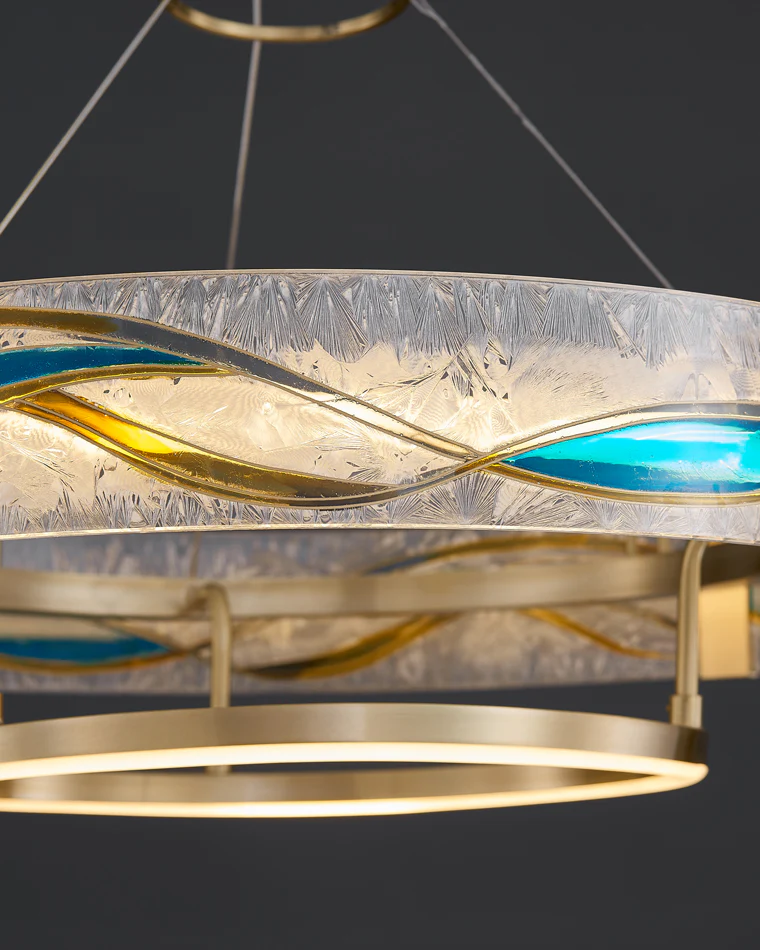 WOMO Enamel Round Brass Chandelier-WM2335 - Image 7