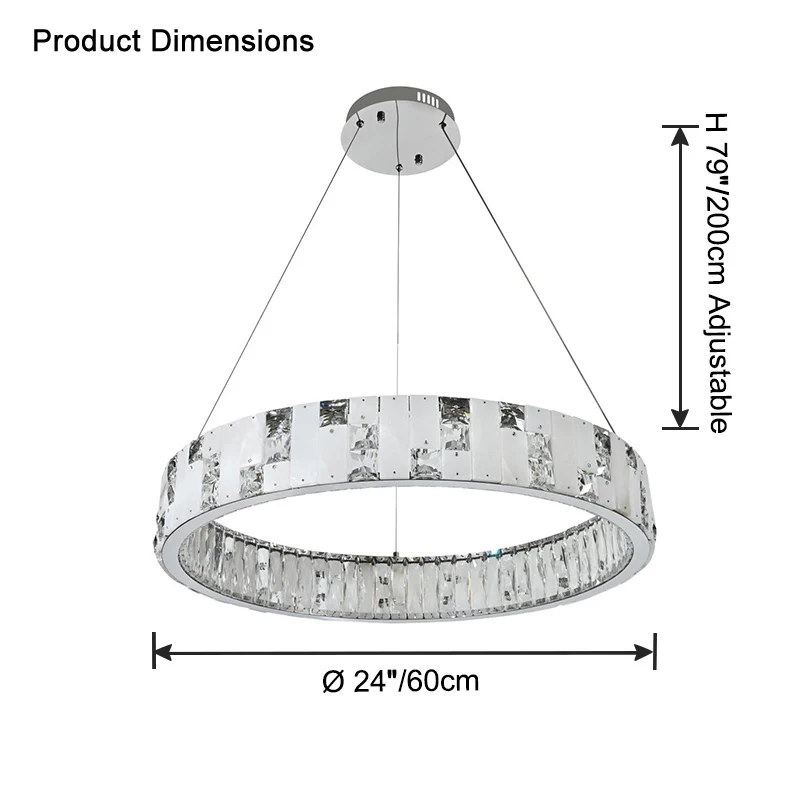WOMO Round Crystal Alabaster Chandelier-WM2738 - Image 15