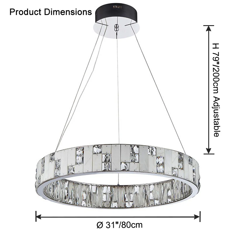 WOMO Round Crystal Alabaster Chandelier-WM2738 - Image 17