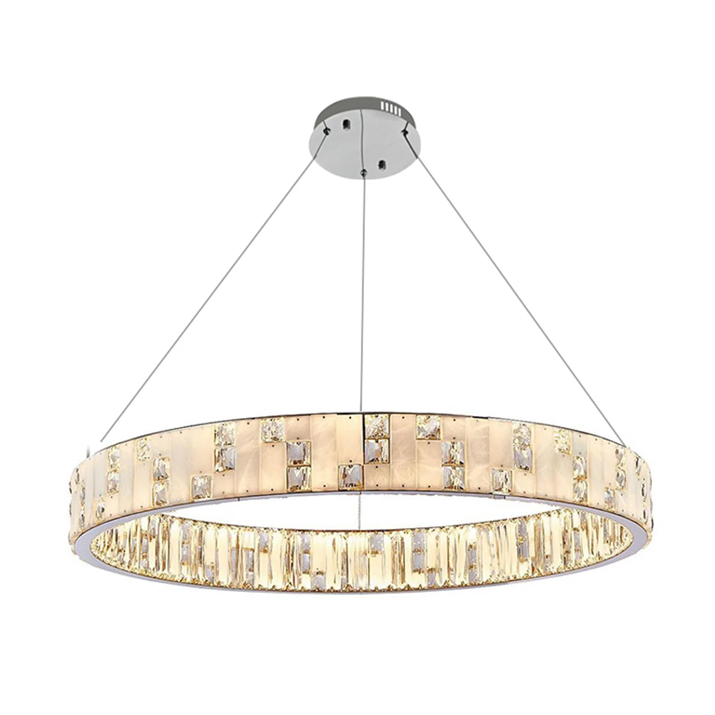 WOMO Round Crystal Alabaster Chandelier-WM2738 - Image 20