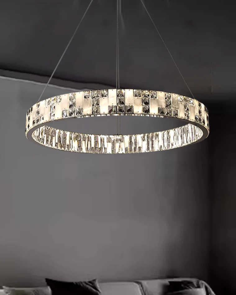 WOMO Round Crystal Alabaster Chandelier-WM2738 - Image 5