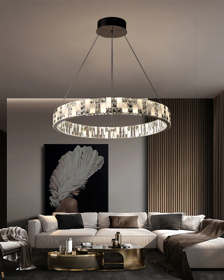 WOMO Round Crystal Alabaster Chandelier-WM2738 - Image 7