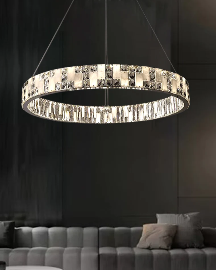 WOMO Round Crystal Alabaster Chandelier-WM2738 - Image 8