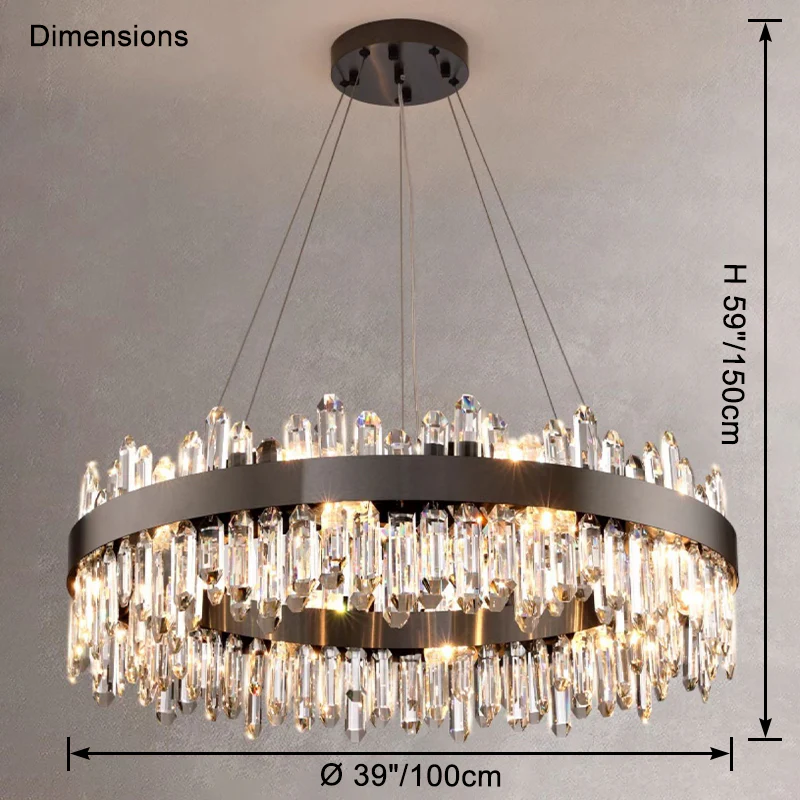 WOMO Round Crystal Chandelier-WM2488a - Image 36