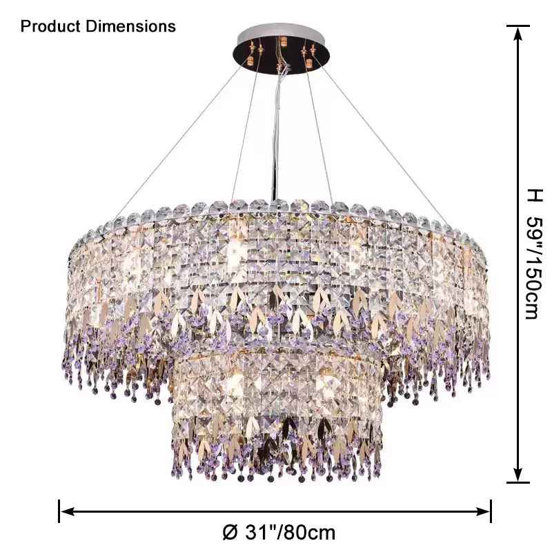 WOMO Round Crystal Chandelier-WM2630 - Image 18