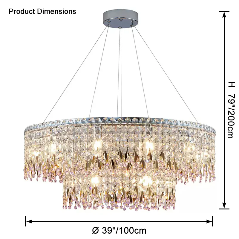 WOMO Round Crystal Chandelier-WM2630 - Image 20