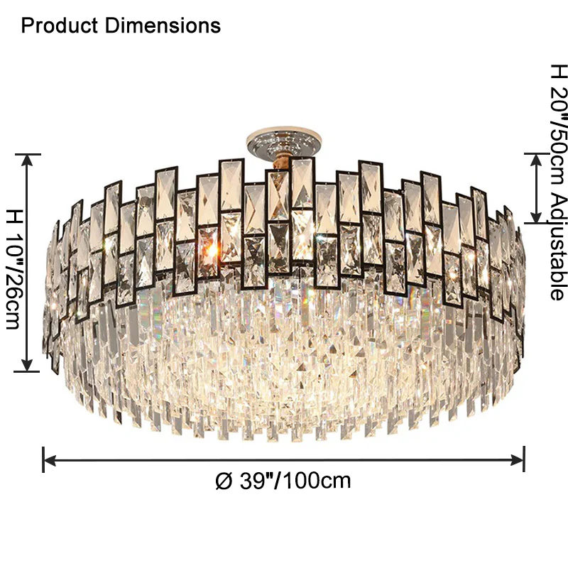 WOMO Round Crystal Chandelier-WM2782 - Image 16