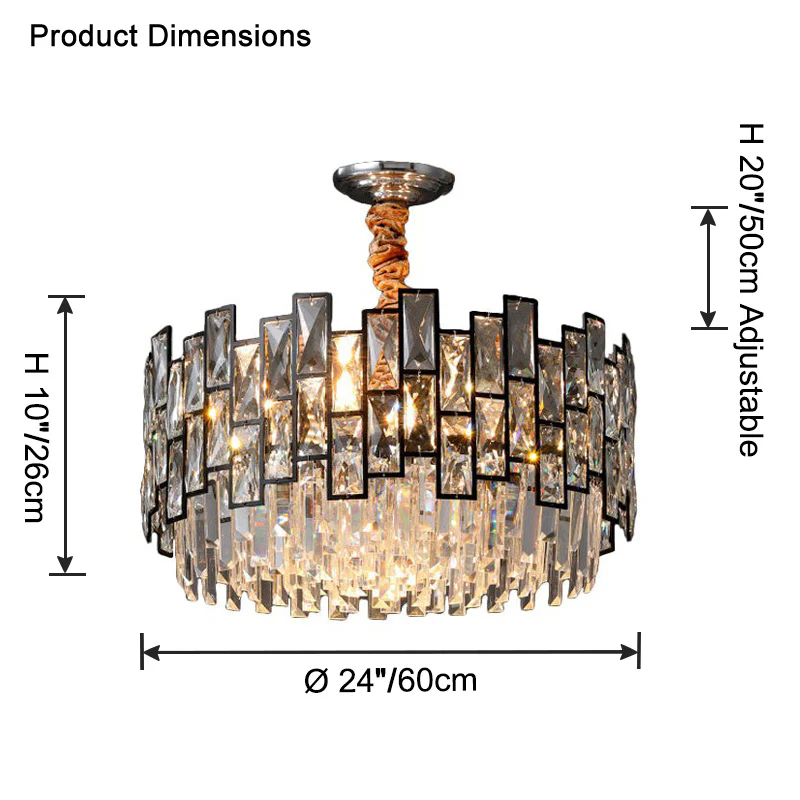 WOMO Round Crystal Chandelier-WM2782 - Image 18