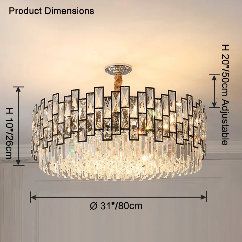 WOMO Round Crystal Chandelier-WM2782 - Image 20