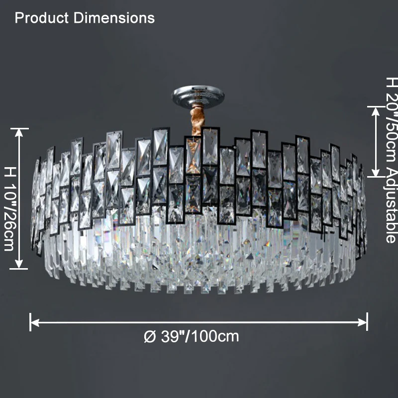 WOMO Round Crystal Chandelier-WM2782 - Image 22